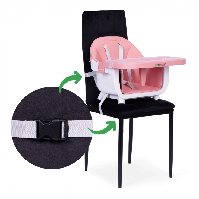 Kinder eetstoel 2in1 roze ECOTOYS