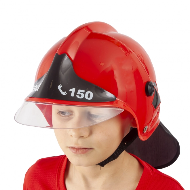 Kinderen helm/helm brandweerman rood CZ tekst