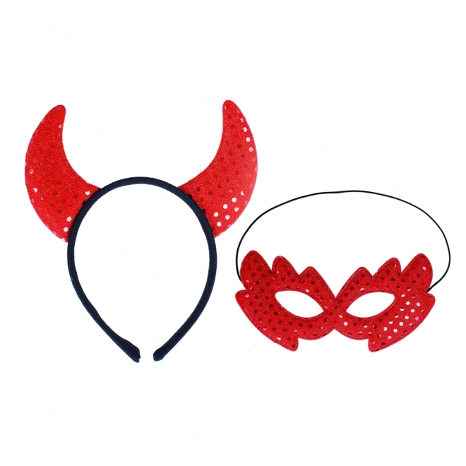 Set van hoorns en masker voor volwassenen demon