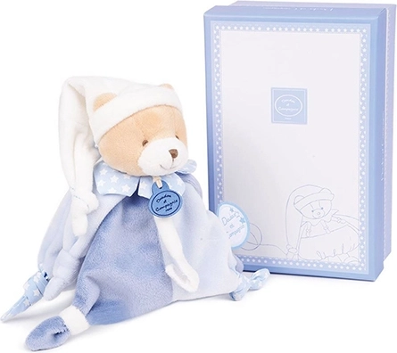Doudou cadeau set - Beertje met fopspeenclip 17 cm