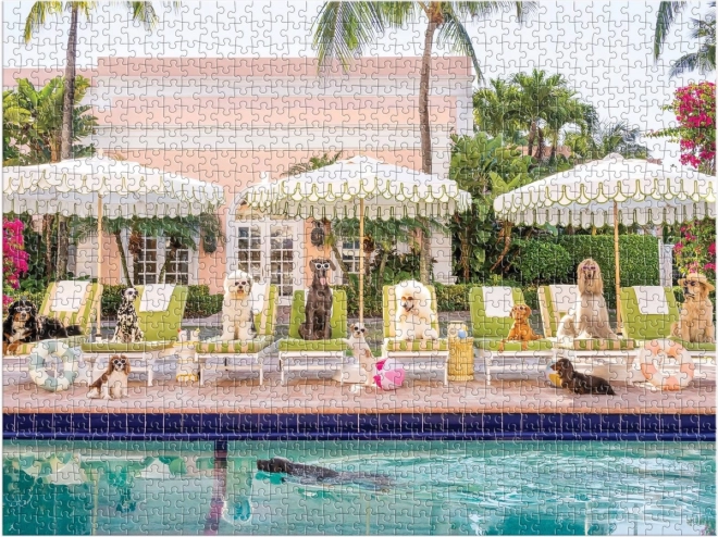 Puzzel Bij het zwembad in Palm Beach 1000 stukjes