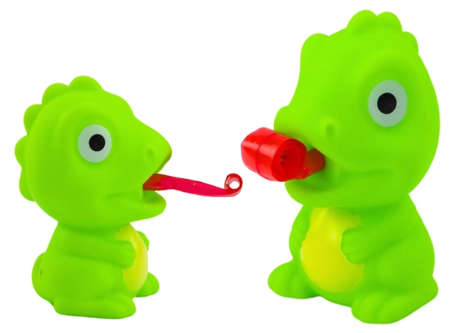 Rubberen dinosaurus met beweegbare tong groen 8 cm