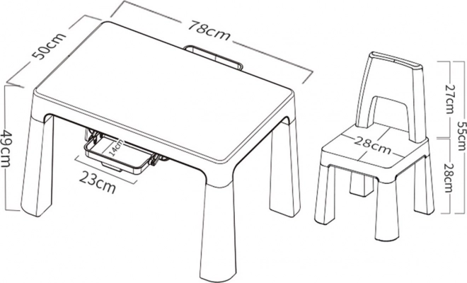 Plastic tafel met stoelen Neo