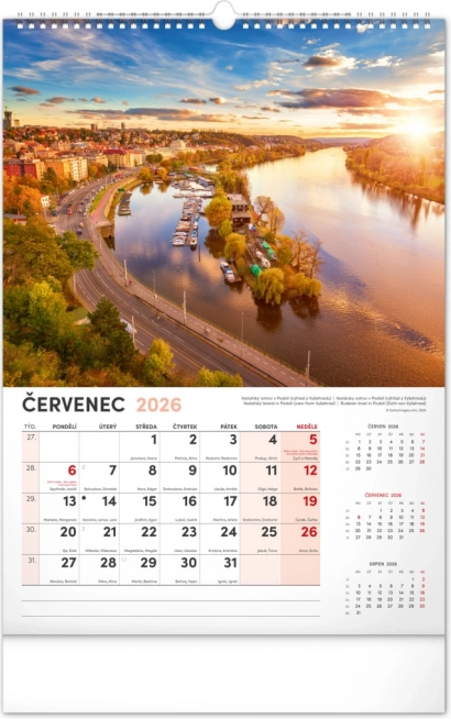 Muurkalender Praag 2026