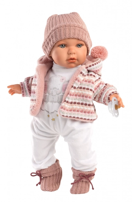 Llorens Baby Julia - realistische pop met geluiden en zacht stoffen lichaam - 42 cm