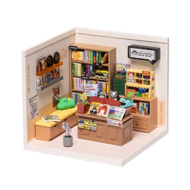 Authentieke boekhandel in miniatuurformaat