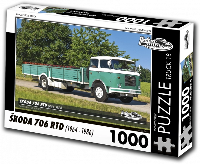 Puzzel RETRO-AUTA vrachtwagen ŠKODA 706 RTD (1964–1986) – 1000 stukjes