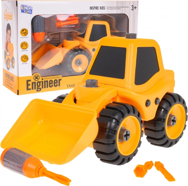 Bouwbare betonmolen voor kinderen 3+ met schroevendraaier en 3 bits – Bulldozer