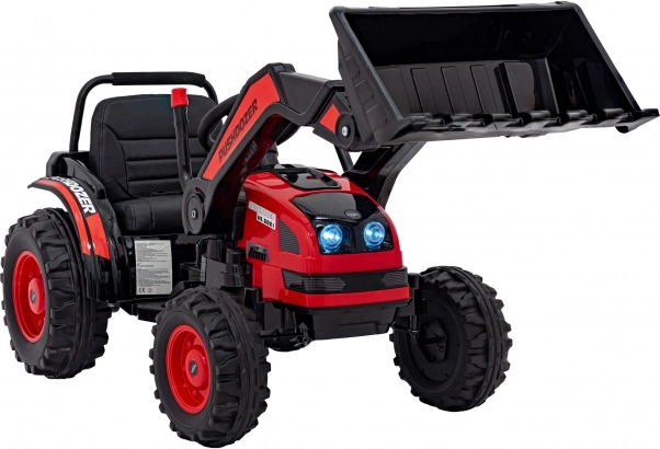 Kinderaccu-tractor met beweegbare arm en laadbak