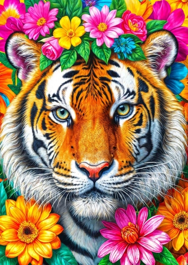 ENJOY Puzzel Strepen en Bloemen 1000 Stukjes