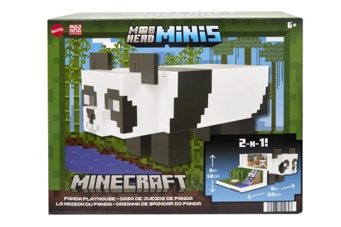 Set figuren Minecraft speelhuis met panda + 2 figuren