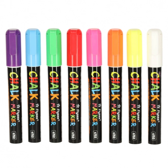Set krijtmarkers voor borden en glas - 8 kleuren
