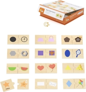 VIGA houten puzzel – vormen en voorwerpen matchen