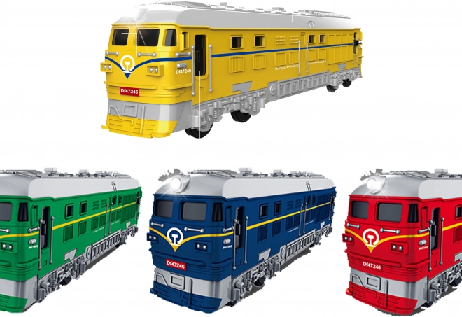 Trein met effecten en traagheidsmotor