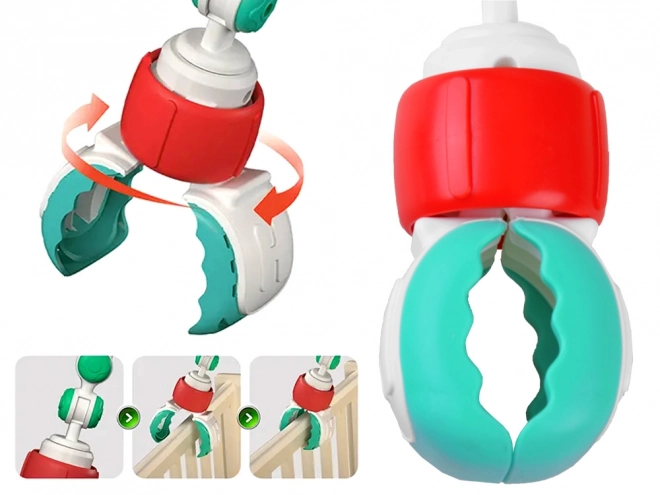 Kleurrijke boog voor kinderwagen en zitje Vrolijke speeltjes
