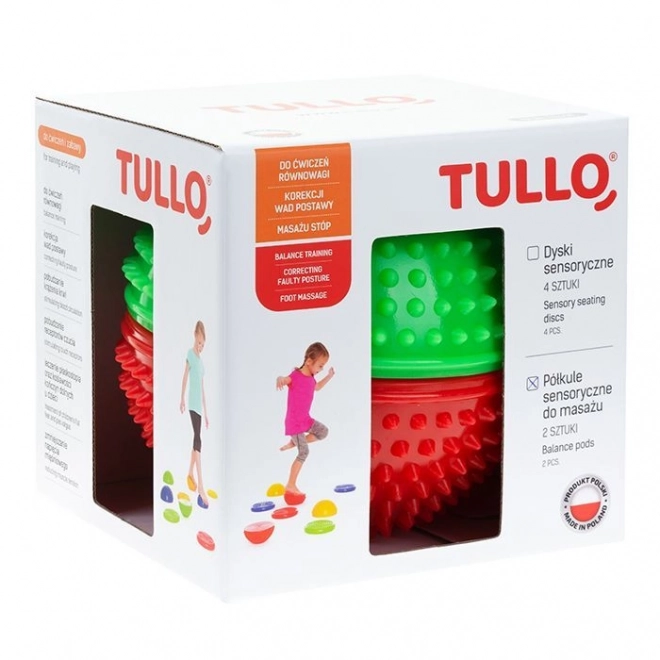 Set van sensorische halve bollen 2 stuks rood-groen