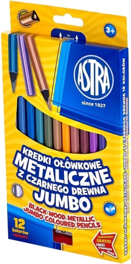 Astra metallic kleurpotloden 12 stuks met slijper