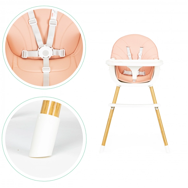 Ecotoys Eetstoel 2-in-1 Roze