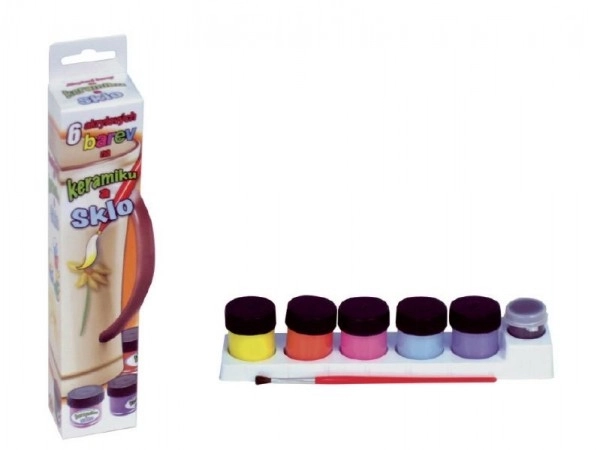 Acrylverf met kwast 6 stuks