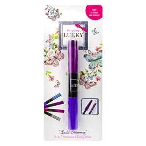 Lukky 2-in-1 mascara en glitters voor wimpers, paars