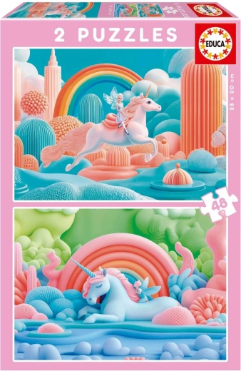 Puzzel Magische Eenhoorns 2x48 Stukjes