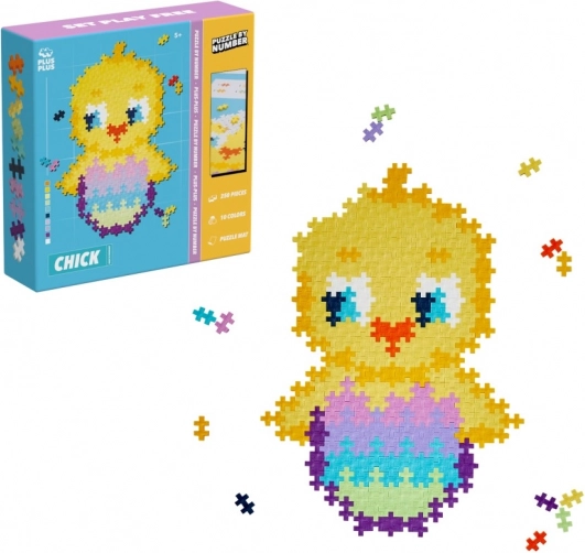 Plus-Plus puzzelen op nummer – kuikentje (250 stukjes)