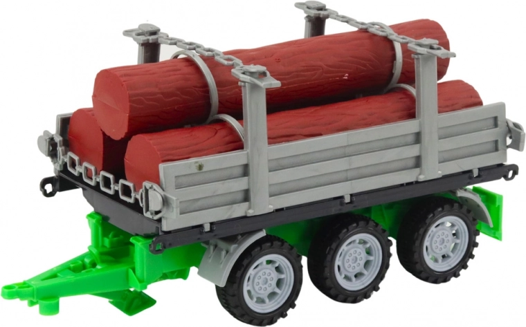 Houtaanhanger met boomstammen in de set