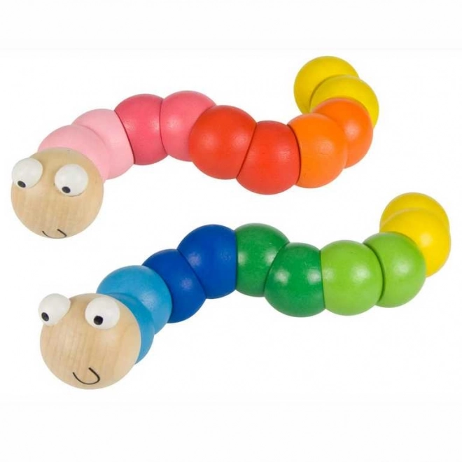 Bigjigs Toys houten speelgoed - Gekleurde worm blauw