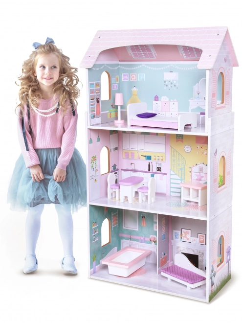 Houten poppenhuis Jagodowa Residence van Ecotoys