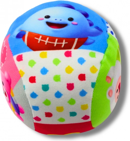 Gekleurde zachte bal met rammelaar voor baby 9 cm