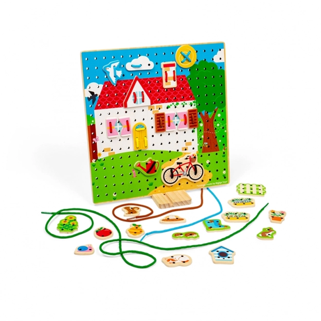 Bigjigs Toys Rijgplank Huisje