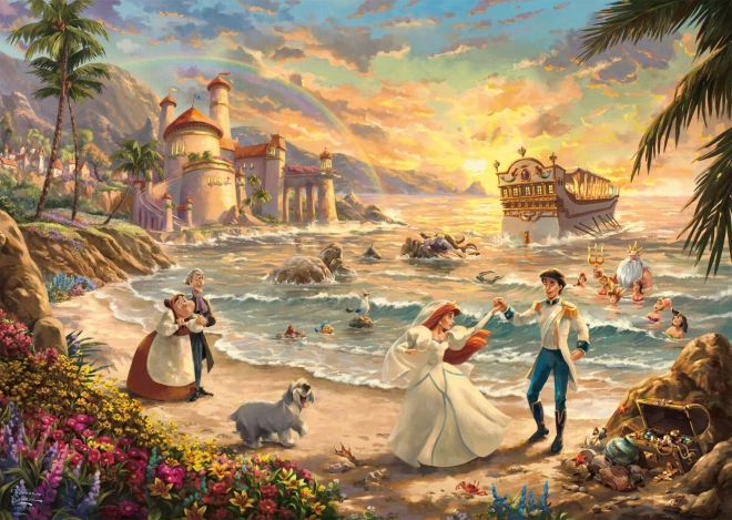 Puzzel Disney: De Kleine Zeemeermin - Viering van de liefde 1000 stukjes