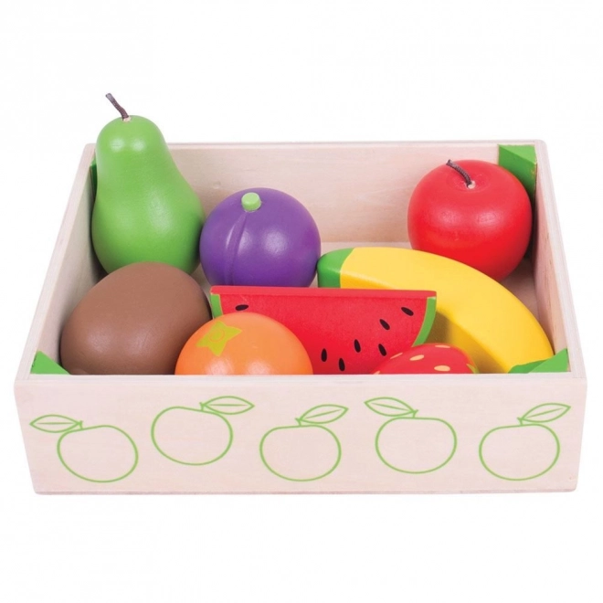 Houten speelgoed Bigjigs Toys met fruitdoos