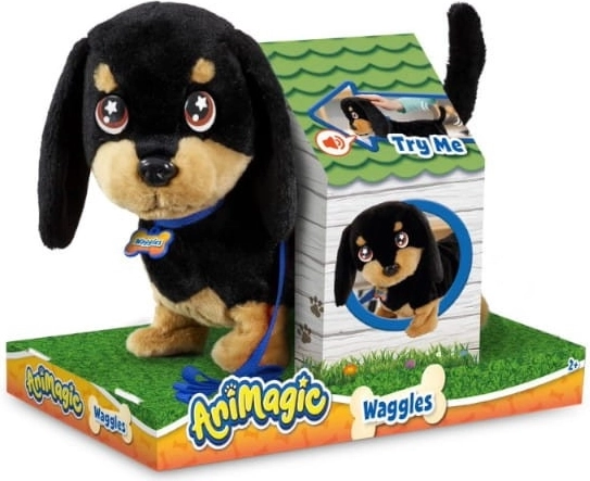 Interactieve pluchen hond ANIMAGIC Waggles – loopt, kwispelt en blaft