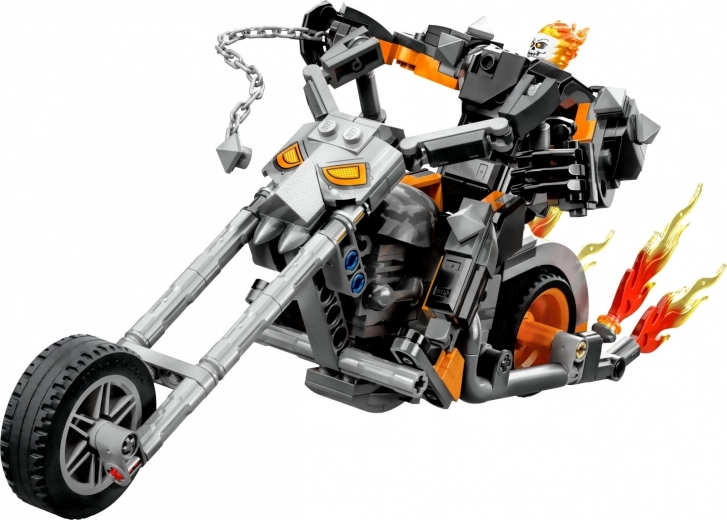 Choppermotor met vlammen