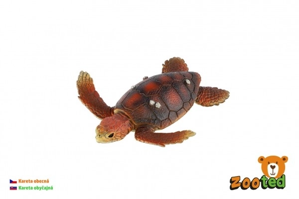 Gewone karetschildpad van plastic 8 cm in zakje