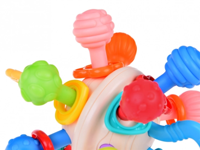 Bijtring voor baby's ronde bal met diverse uitsteeksels