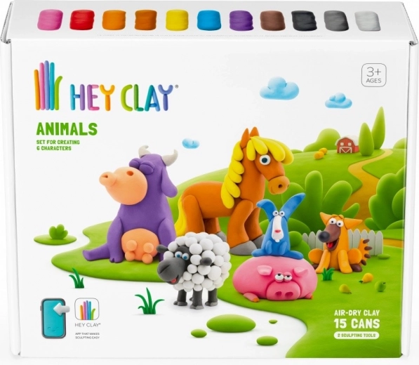 15 bekertjes gekleurde, aan de lucht drogende klei