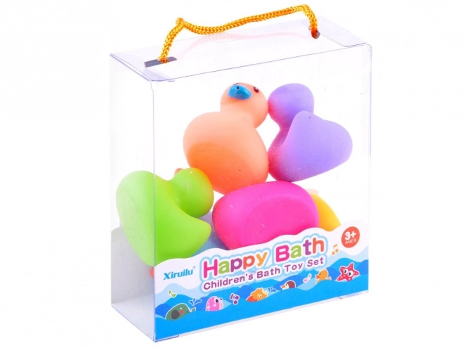 Gekleurde rubberen badeendjes