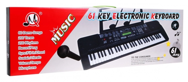 Toetsenbord met microfoon voor kinderen 5+ Metronoom USB MP3 Radio - Model nr. 6152