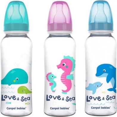 Canpol babies fles met print Love & Sea – 250 ml