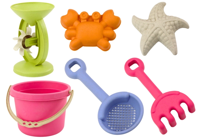 Complete pastelkleurige set voor zandbak en strand