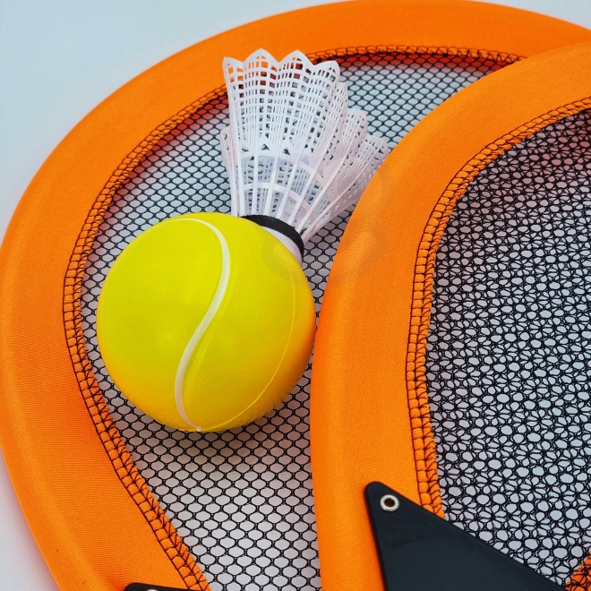 Woopie grote rackets voor tennis en badminton voor kinderen set met bal en shuttle
