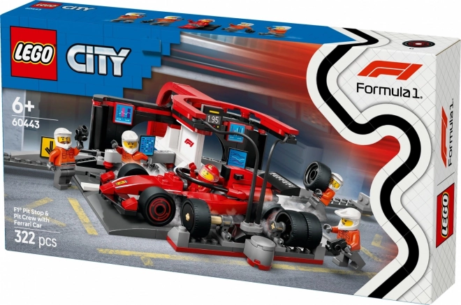 LEGO City 60443 Pitstop F1 met monteurs en Ferrari-auto
