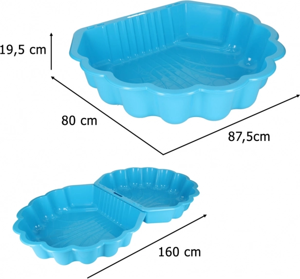 Afsluitbare Zandbak Schelp 2-in-1 - blauw