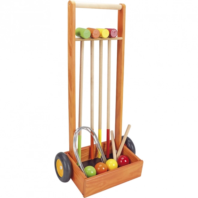 Jeujura houten croquet met karretje