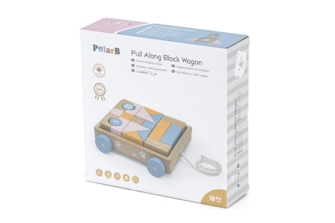 VIGA PolarB houten trekwagen met blokken 21 stuks