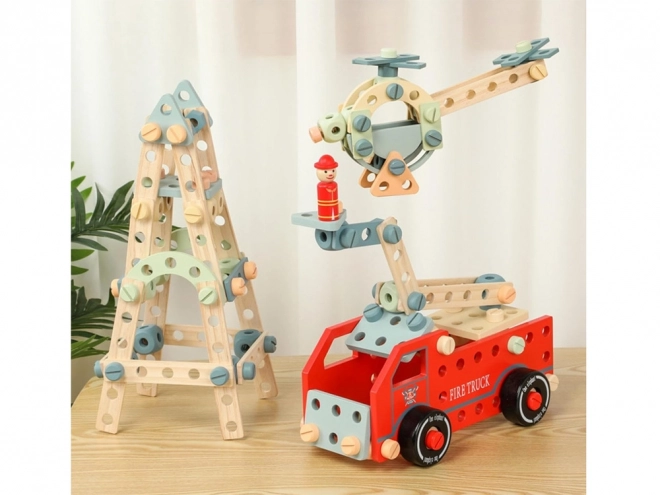 Houten bouwpakket Montessori auto toren