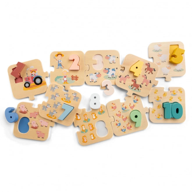 Puzzel Leren Cijfers Boerderij