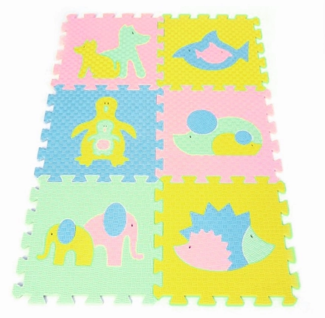 Schuimtapijt in pastelkleuren Dierenfamilies II. 6stuks (30x30)